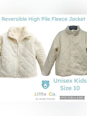 Little Co. by Lauren Conrad Reversible High Pile Fleece Jacket Kids Size 10